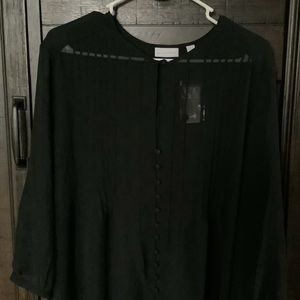 XL see through black blouse NY & Company